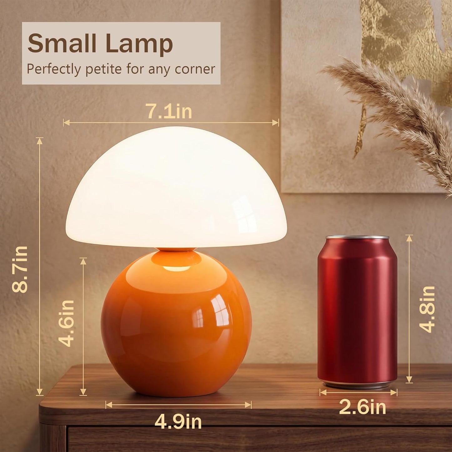 Lámpara de mesa para dormitorio, lámpara de mesita de noche con efecto de cristal agrietado (ice crackle), pequeña lámpara moderna para mesita de noche, adecuada para sala de estar, lámpara de escritorio estética de estilo mid-century.