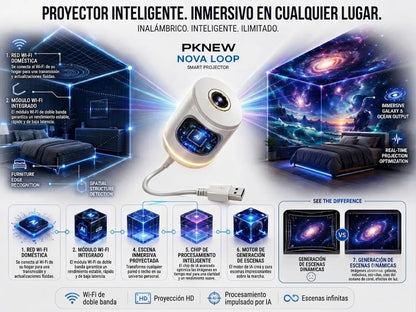 30% DE DESCUENTO🎁 PKNEW® 🎁 Proyector Ambiental 360° de Galaxia y Olas del Océano🎁
