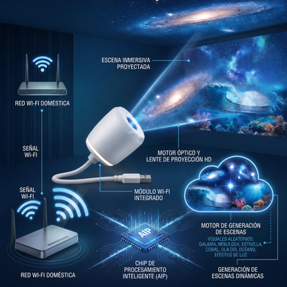 30% DE DESCUENTO🎁 PKNEW® 🎁 Proyector Ambiental 360° de Galaxia y Olas del Océano🎁
