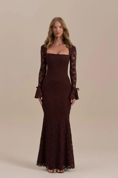 El vestido largo de sirena de encaje