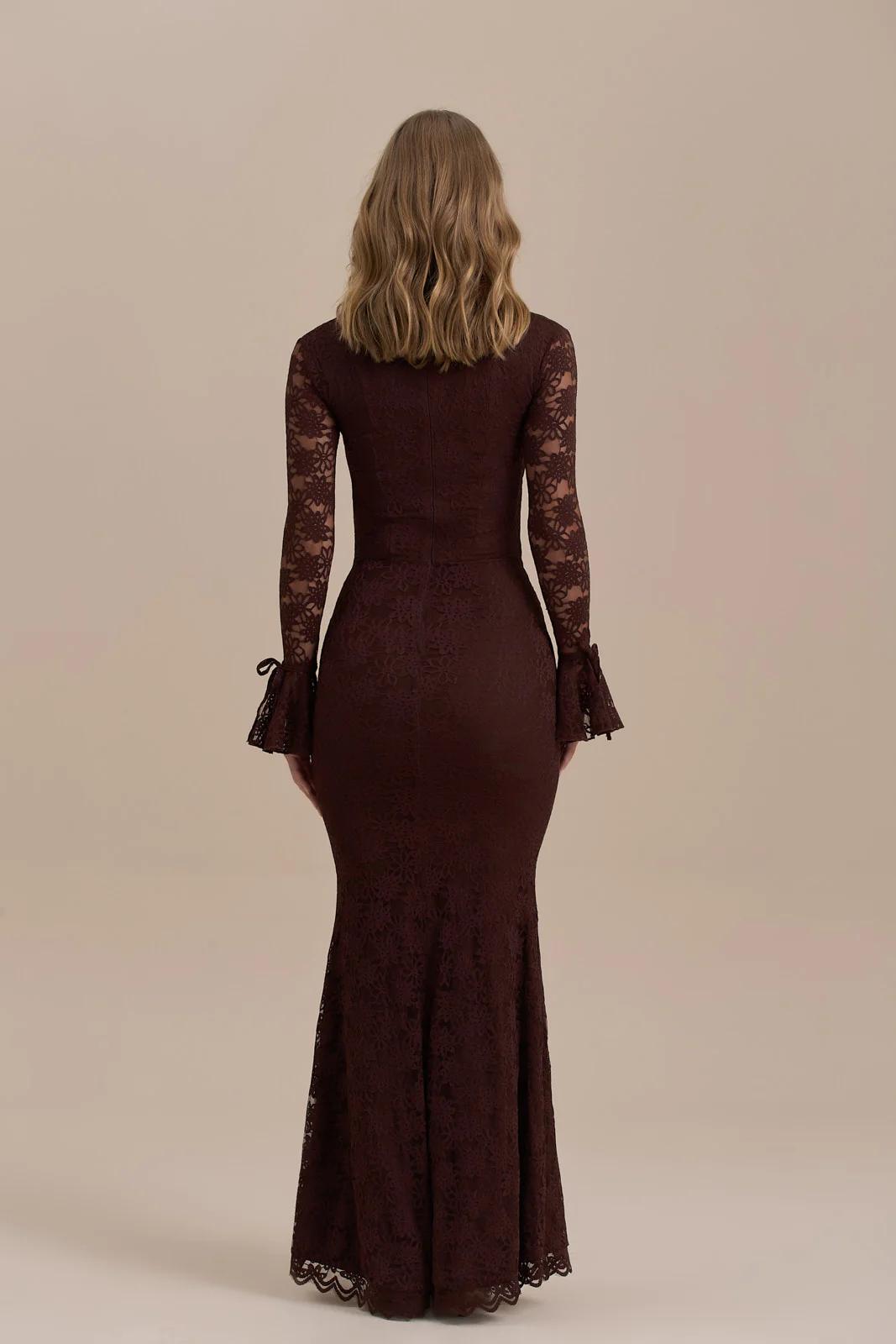 El vestido largo de sirena de encaje