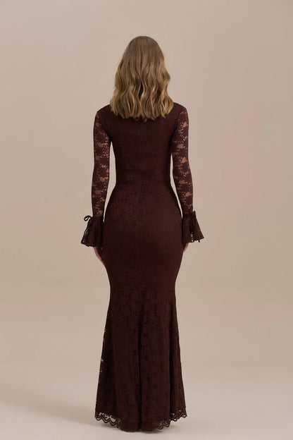 El vestido largo de sirena de encaje