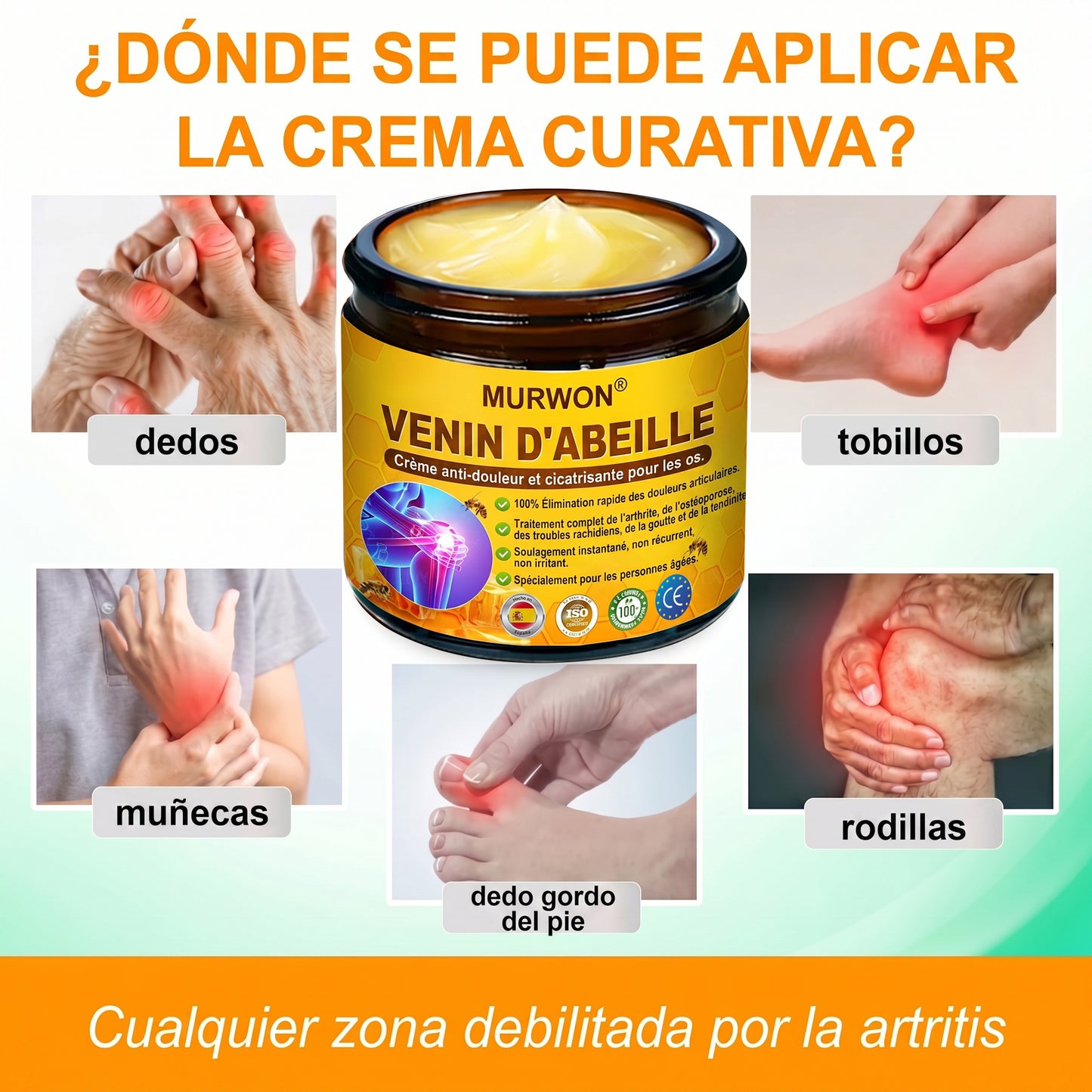 30 % de réduction 🎁🎁 | Crème 𝐌𝐔𝐑𝐖𝐎𝐍® au venin d’abeille pour soulager les douleurs et favoriser le bien-être articulaire ✨✨✨ (Spécialement pour les seniors)