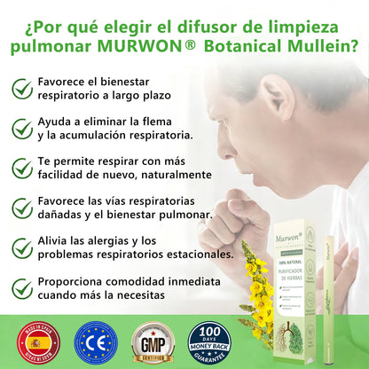 𝐓𝐢𝐞𝐧𝐝𝐚 𝐨𝐟𝐢𝐜𝐢𝐚𝐥 🍈𝐌𝐮𝐫𝑤𝗈𝒏® Difusor Botánico de Mullein para Limpieza de Pulmones (🫁 Tos, faringitis, dificultad para respirar, flema, congestión nasal, bronquitis, síntomas alérgicos, malestar pulmonar)1🎉🎉