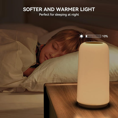 Lámpara de mesita de noche LED táctil – luz nocturna RGB regulable para la decoración del dormitorio y la sala de estar, regalo para mujeres y madres.