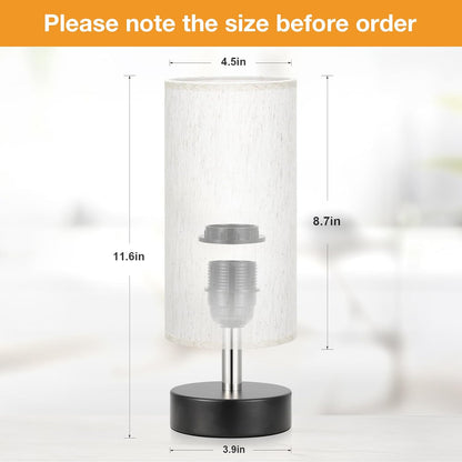 Pequeña lámpara de mesa de noche – lámpara minimalista para mesita de noche y escritorio, para dormitorio, sala de estar, oficina y dormitorio universitario.