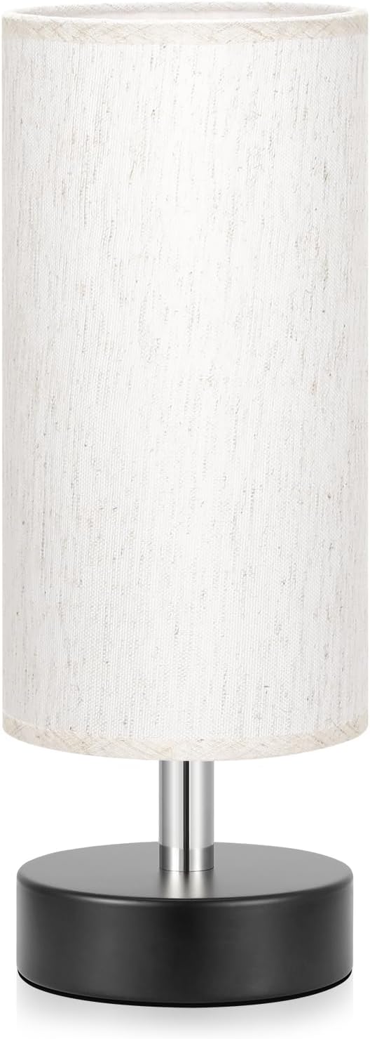 Pequeña lámpara de mesa de noche – lámpara minimalista para mesita de noche y escritorio, para dormitorio, sala de estar, oficina y dormitorio universitario.