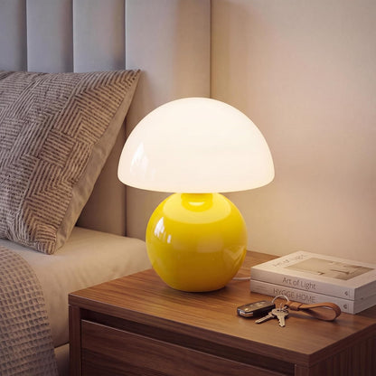 Lámpara de mesa para dormitorio, lámpara de mesita de noche con efecto de cristal agrietado (ice crackle), pequeña lámpara moderna para mesita de noche, adecuada para sala de estar, lámpara de escritorio estética de estilo mid-century.