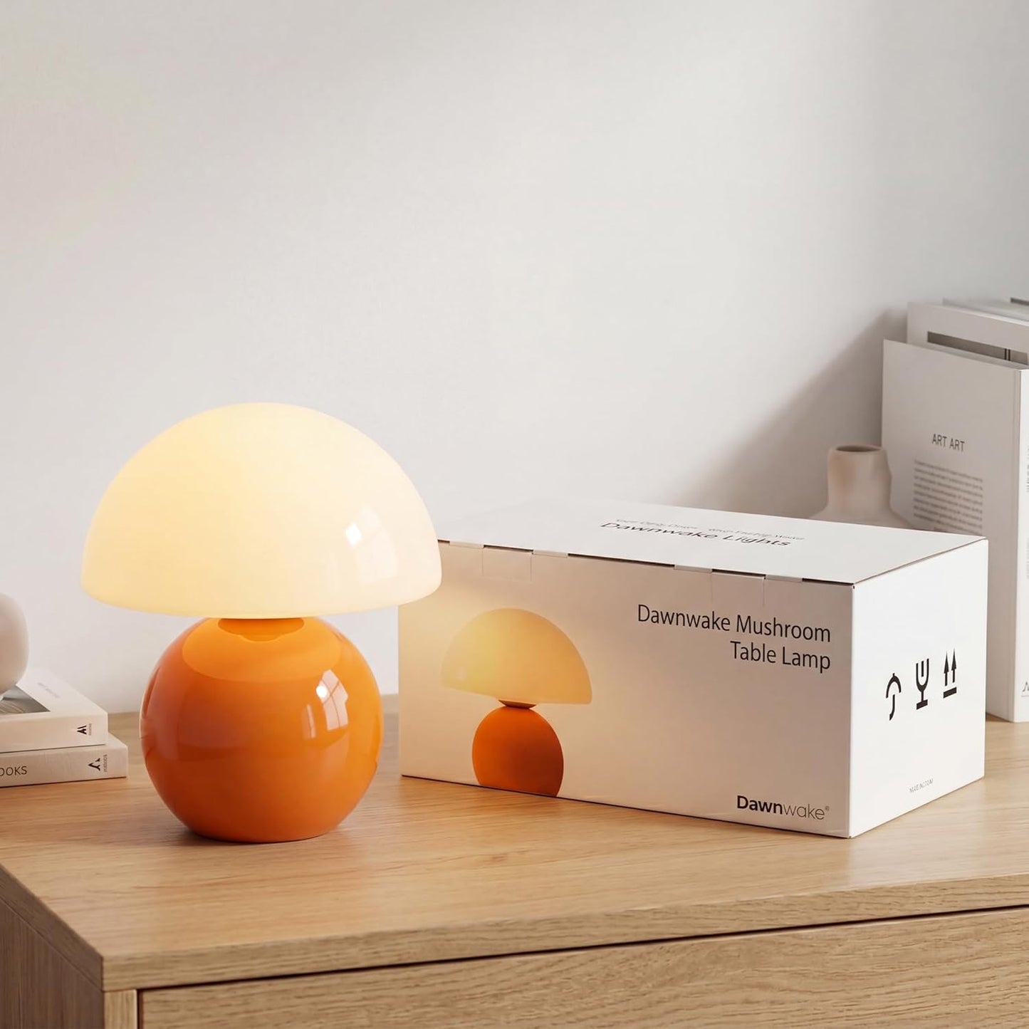 Lámpara de mesa para dormitorio, lámpara de mesita de noche con efecto de cristal agrietado (ice crackle), pequeña lámpara moderna para mesita de noche, adecuada para sala de estar, lámpara de escritorio estética de estilo mid-century.