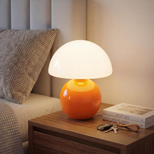 Lámpara de mesa para dormitorio, lámpara de mesita de noche con efecto de cristal agrietado (ice crackle), pequeña lámpara moderna para mesita de noche, adecuada para sala de estar, lámpara de escritorio estética de estilo mid-century.