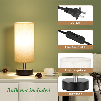 Pequeña lámpara de mesa de noche – lámpara minimalista para mesita de noche y escritorio, para dormitorio, sala de estar, oficina y dormitorio universitario.