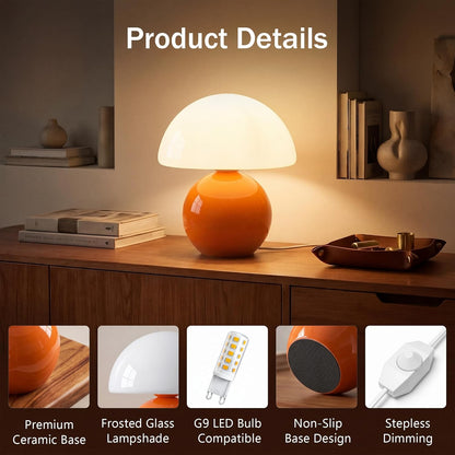 Lámpara de mesa para dormitorio, lámpara de mesita de noche con efecto de cristal agrietado (ice crackle), pequeña lámpara moderna para mesita de noche, adecuada para sala de estar, lámpara de escritorio estética de estilo mid-century.