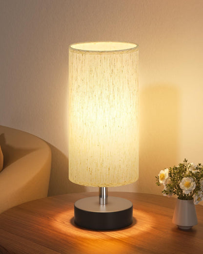 Pequeña lámpara de mesa de noche – lámpara minimalista para mesita de noche y escritorio, para dormitorio, sala de estar, oficina y dormitorio universitario.
