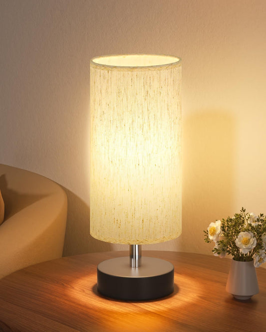 Pequeña lámpara de mesa de noche – lámpara minimalista para mesita de noche y escritorio, para dormitorio, sala de estar, oficina y dormitorio universitario.